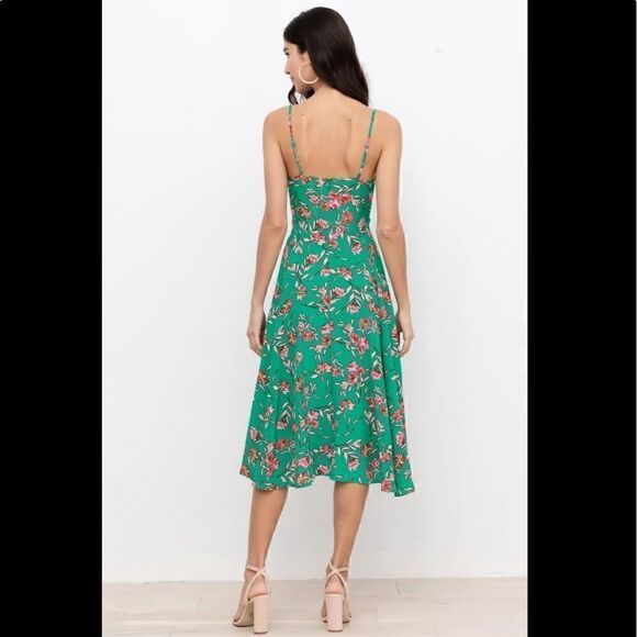 Yumi Kim Vienna Silk Dandelion Emerald Dress Size 6P - Picture 4 of 9